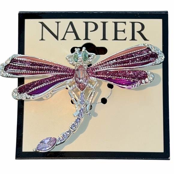 Napier Jewelry - NWT Napier Purple and Silver Dragonfly Brooch Pin-Perfect for Spring Summer